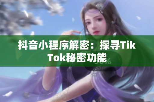 抖音小程序解密：探尋TikTok秘密功能