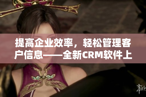 提高企業(yè)效率，輕松管理客戶信息——全新CRM軟件上線！